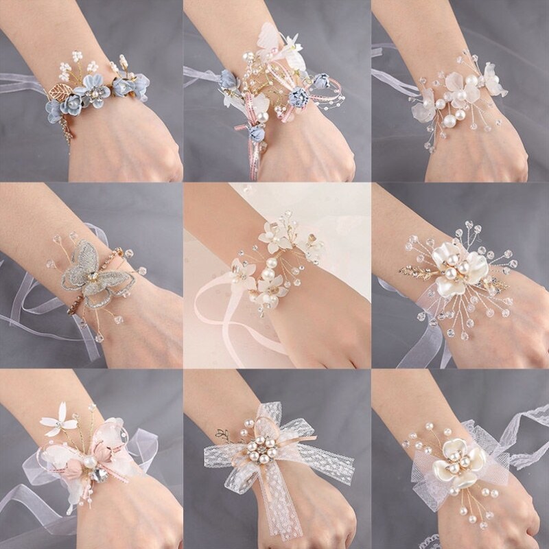 Bridesmaid group wrist flower super fairy wrist flower bridesmaid group super fairy simple bride sister group marriage children flower girl hand