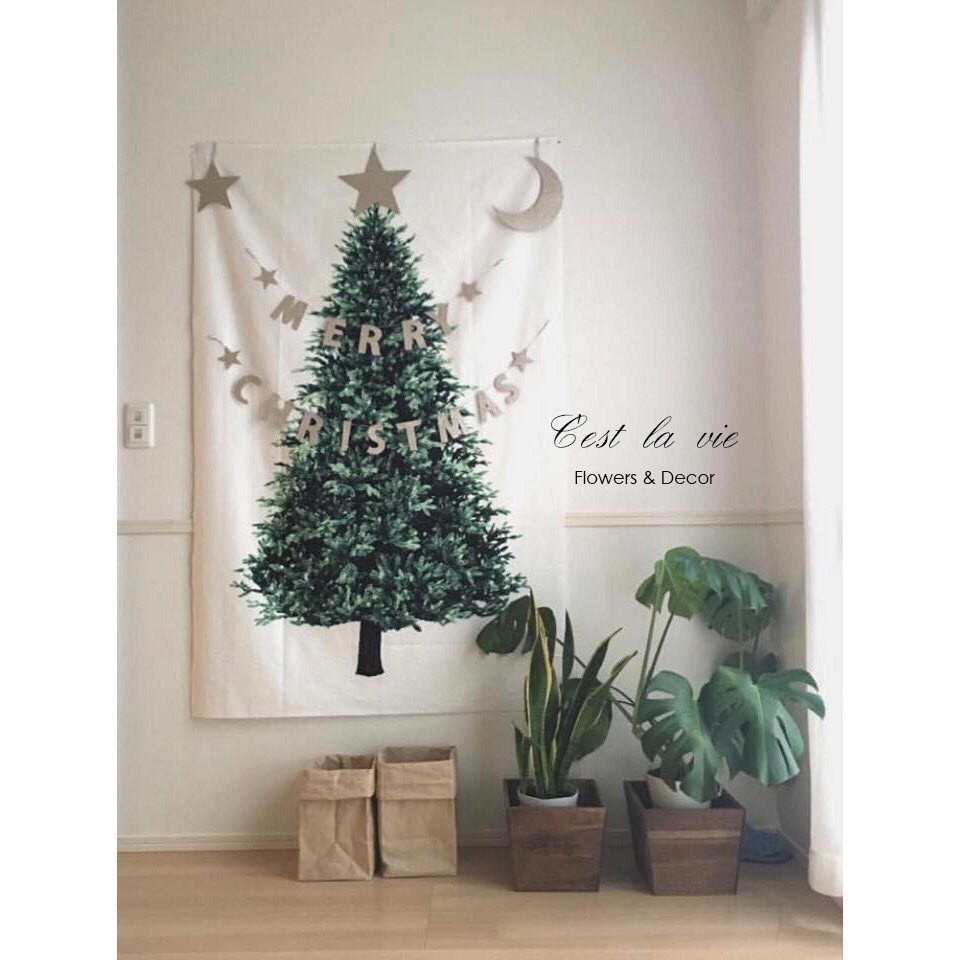 European and American Foreign Trade Christmas Decorations Hung Cloth Small Fresh Party Festival Ins Christmas Tree Background Cloth Minimalist Gifts