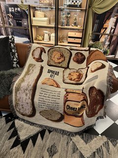 布谷 黄油面包线毯美式复古美德拉风格挂毯 沙发装饰休闲毯盖巾