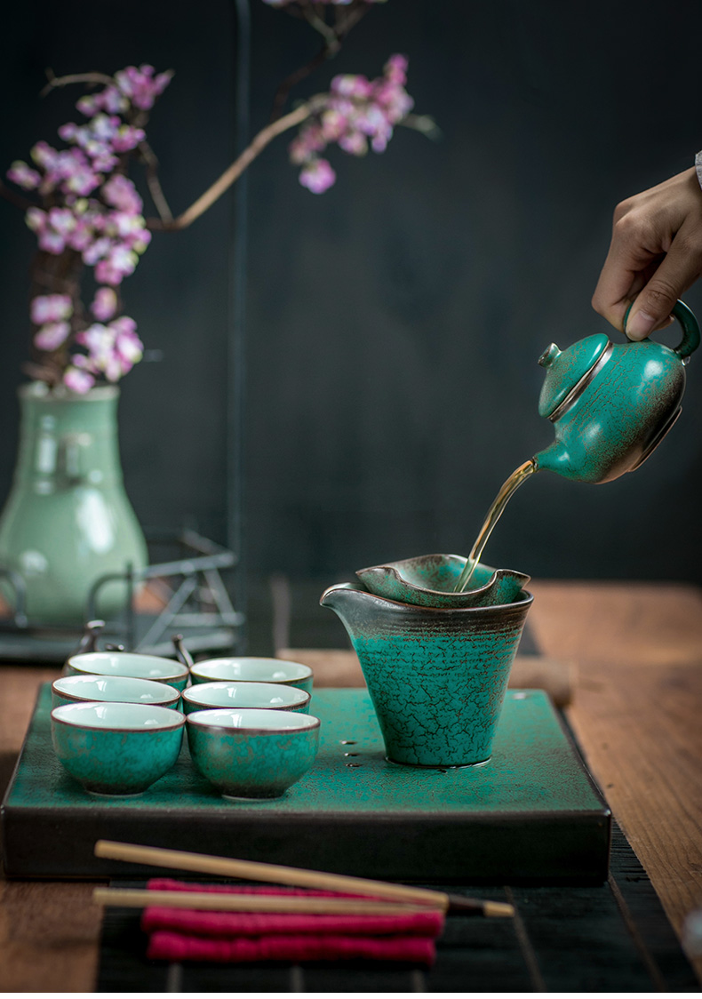 Kung fu tea set tea service of a complete set of ceramic teapot restoring ancient ways suit household tea dry tea six people