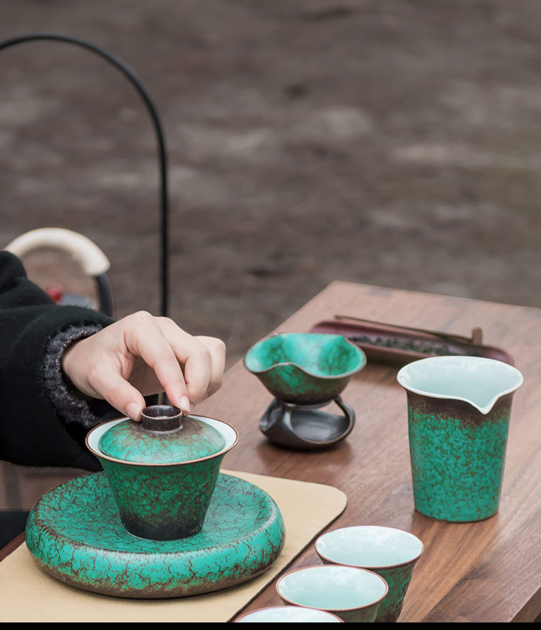 Only three tureen large bowl kung fu tea tea tureen ceramic tea cups restoring ancient ways GaiWanCha individual
