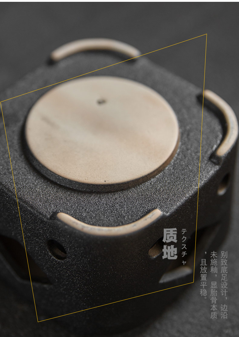 British retro warm tea square thick ceramic based kettle heating furnace alcohol lamp ceramic tea stove cooking dry
