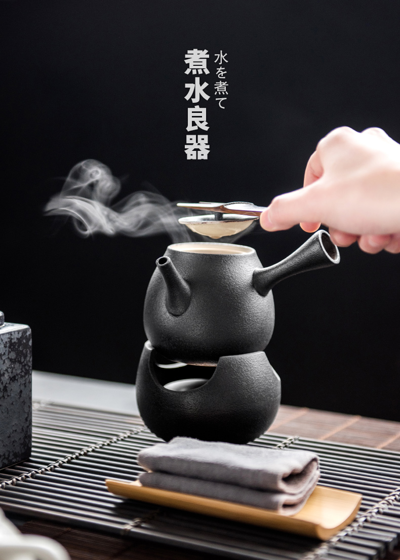 British alcohol lamp ceramic kung fu tea kettle boil tea stove the coarse pottery teapot TaoLu mini side put the pot