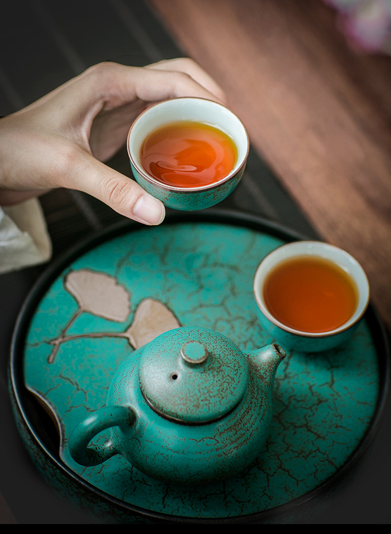 Kung fu tea set teapot ceramic a pot of tea of a complete set of restoring ancient ways two cup of tea tea tea set