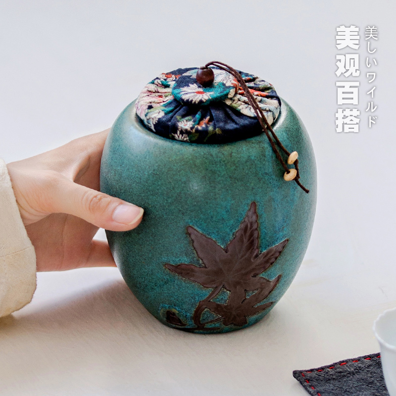 Maple leaf tea ceramic pot receives stock POTS sealed storage tank receives the creative kung fu tea tea