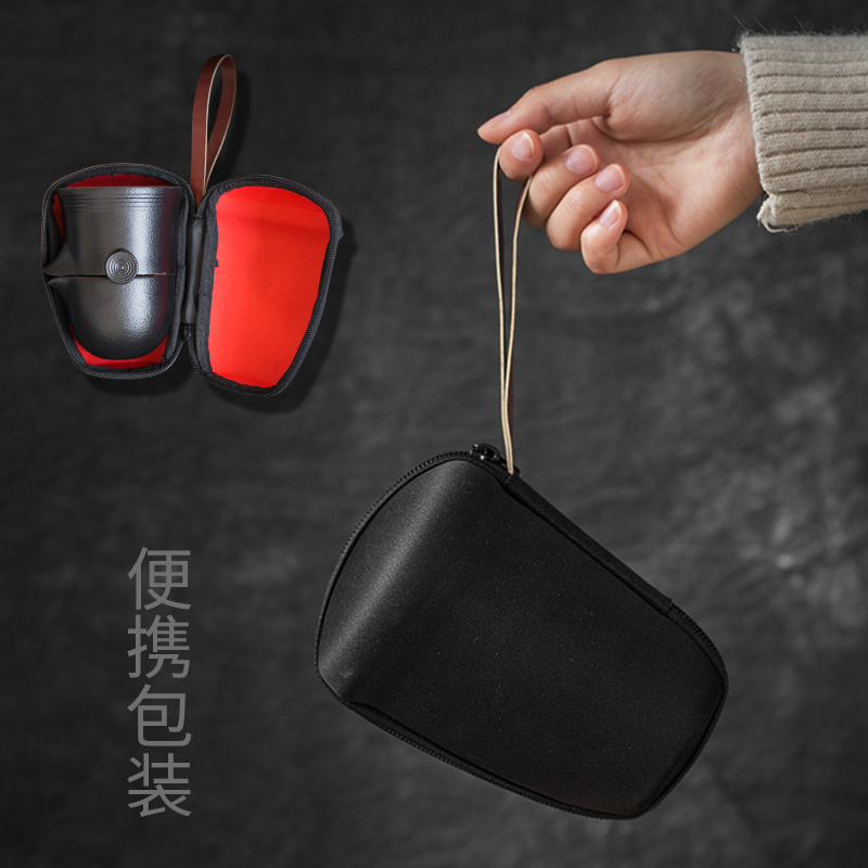 Harbin travel tea set suit portable package crack cup teapot teacup a pot of small tea set two cups of the office
