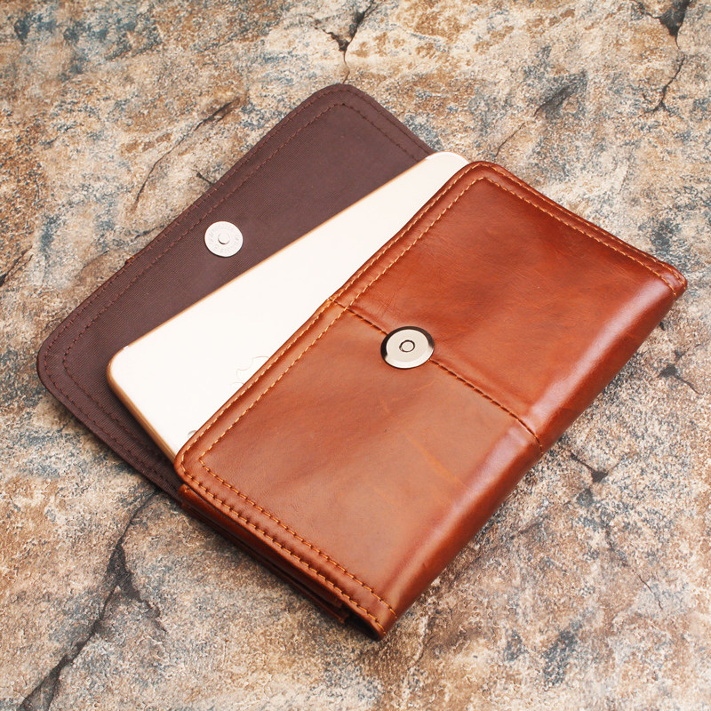 Mobile Phone Bag Men Wear Leather Belts Mini-Purse Slim Cross Section Bull Leather Mobile Phone Bag Casual Brief Genuine Leather Pocket