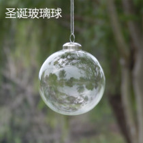 Transparent glass can open water crystal ball hollow ball hollow window Decorative Mall Special Cabinet Christmas Tree Decorations Pendant