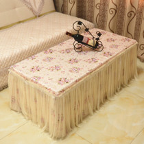 Elegant and stylish pastoral fabric lace All-inclusive coffee table dust-proof cover towel Dining table cloth cover Bedside table cover customization