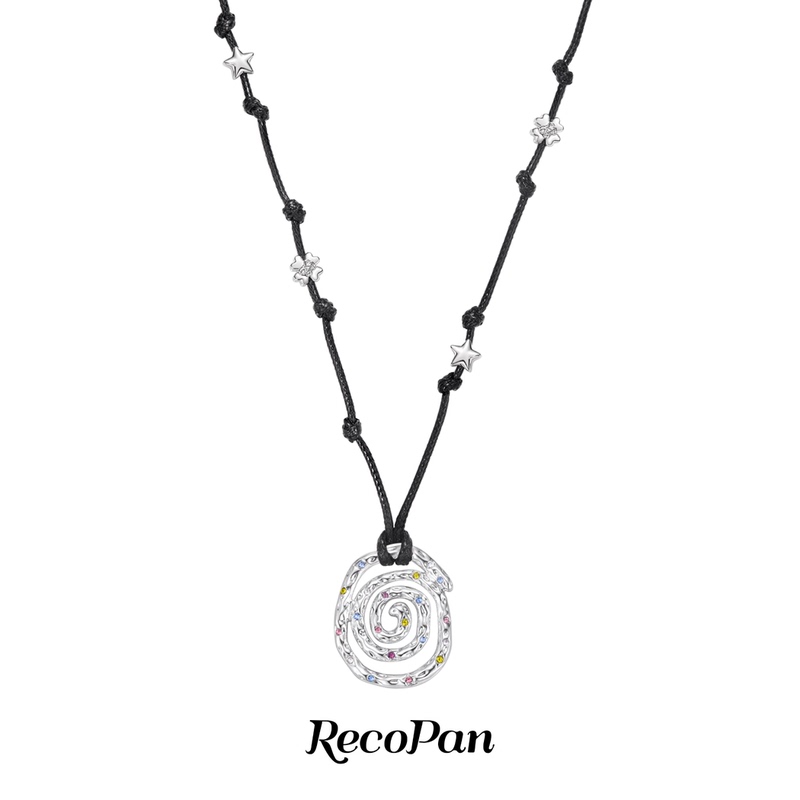 Recopan Tree Hole Series Original New Design Colorful Spiral Hand-Woven Long Necklace Gift
