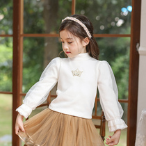 Boat rat girl gush with undershirt integrated suede thickened autumn and half high collar CUHK youngster new white black children