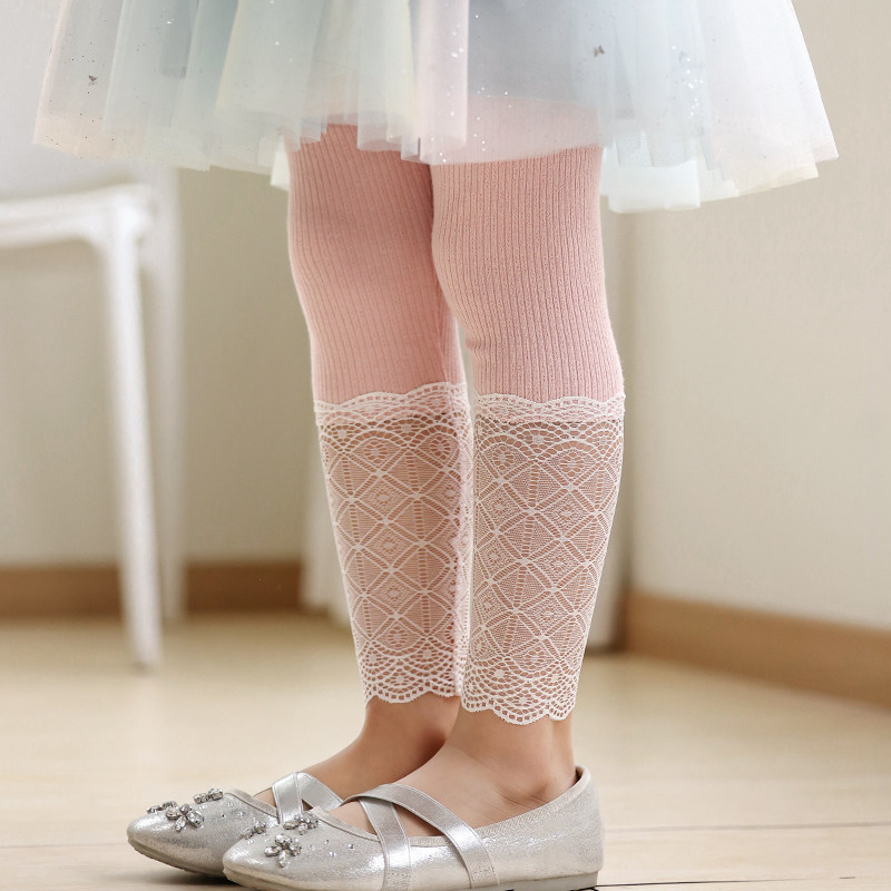 Boat rat girl pants in spring thin outwear pie lace lace lace high waist children baby pants