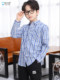 Knight Baylor Boys Shirt Long-sleeved Cotton Children's Plaid Shirt Men's Big Boys Long-sleeved Shirt Spring and Summer Fashion