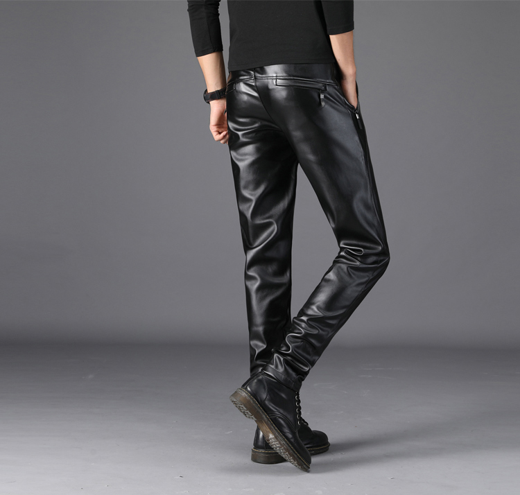 Quần da nam cộng với nhung Slim 2018 mới mùa đông xe máy dày chống gió cưỡi ấm chân đầu máy quần quần thể thao nam