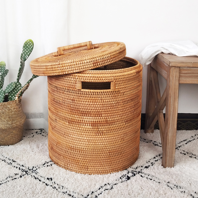 Vietnam autumn handmade rattan dirty clothes storage basket toy storage basket laundry basket storage simple large dirty clothes