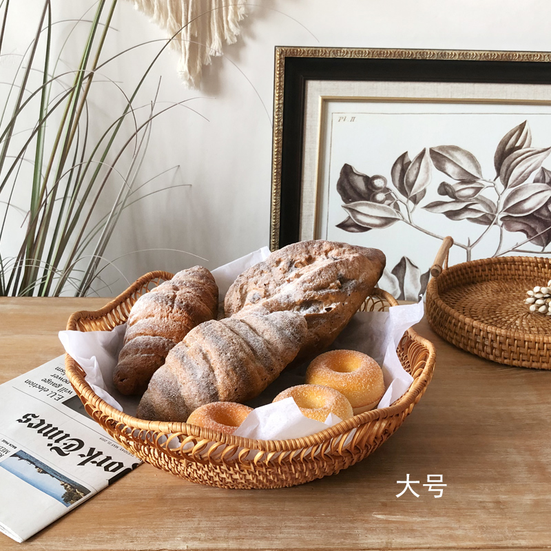 Vietnam imported Nordic fruit basket rattan fruit plate living room coffee table pure handmade creative household storage basket simple