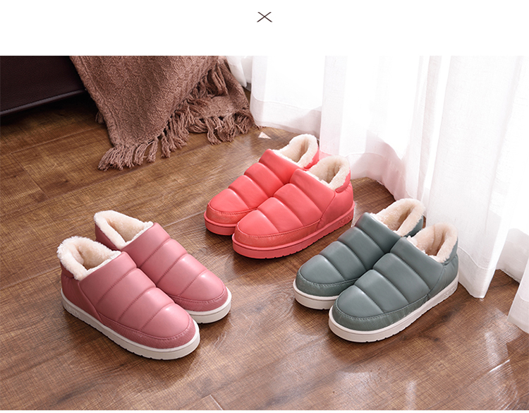 Giày tuyết nam mùa đông chống trượt PU không thấm nước đôi cotton cotton ngắn ống dày ấm áp giày cotton sinh viên phẳng giày nam chelsea boot nam giá rẻ