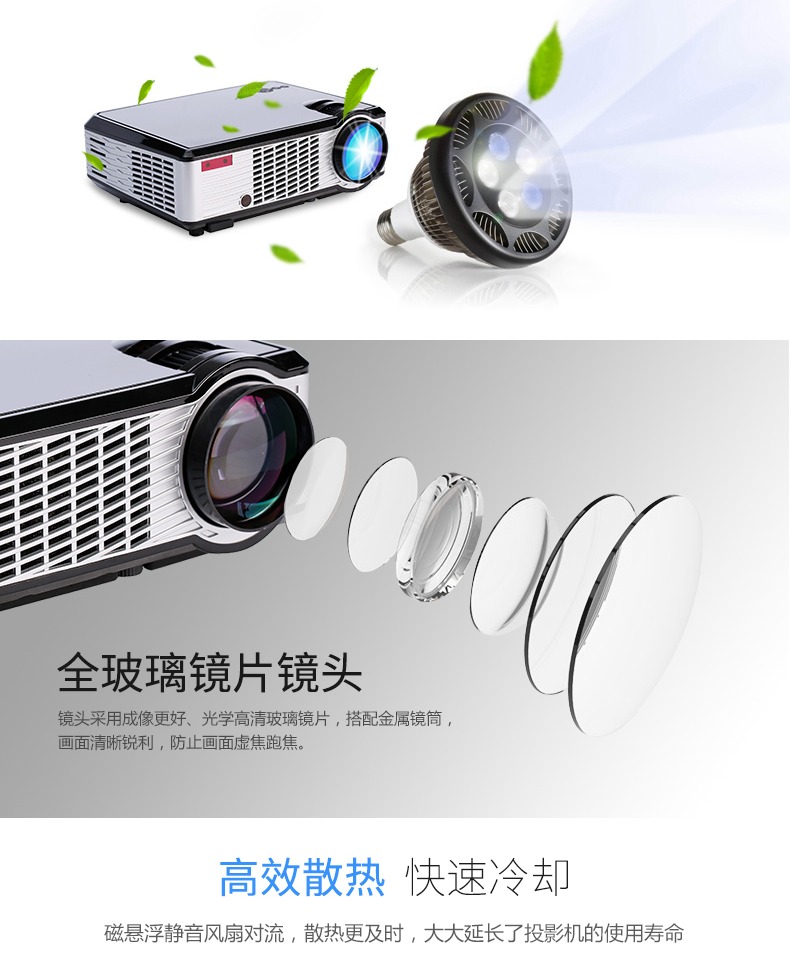 Máy chiếu cửa Fuman máy chiếu tại nhà văn phòng HD 3D micro điện thoại thông minh 1080p không dây