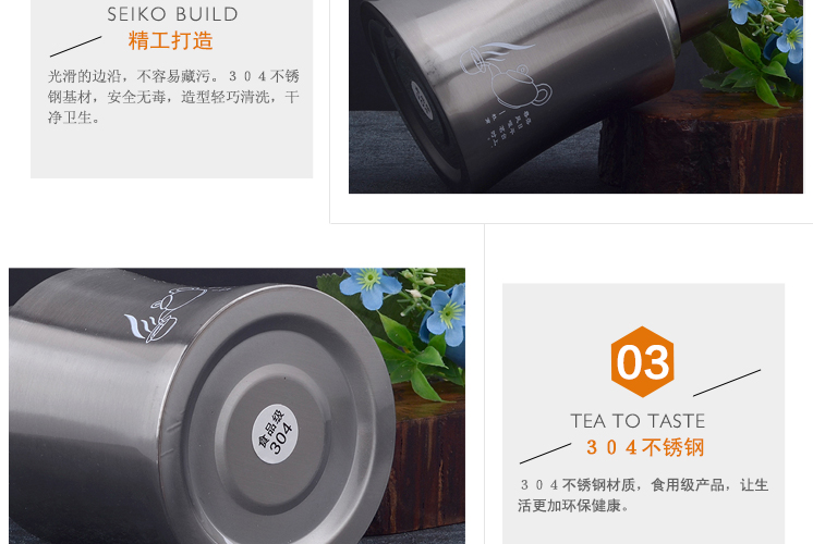 Lon trà kim loại lớn bằng thép không gỉ ren miệng trong suốt pc niêm phong nhà bếp lưu trữ bể trà Puer bộ thùng trà bộ ấm trà đẹp giá rẻ