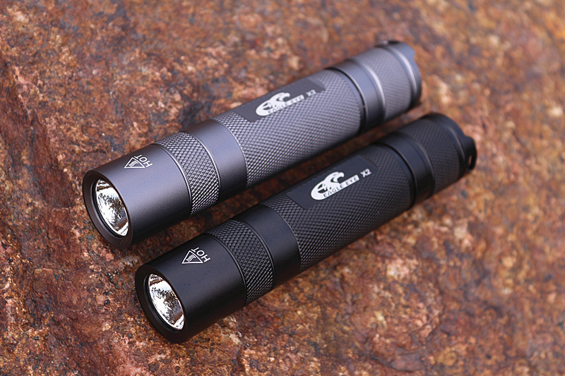 EDC Eagle Eye X2 18650 flashlight mini portable small straight XML2U4LED floodlight flashlight