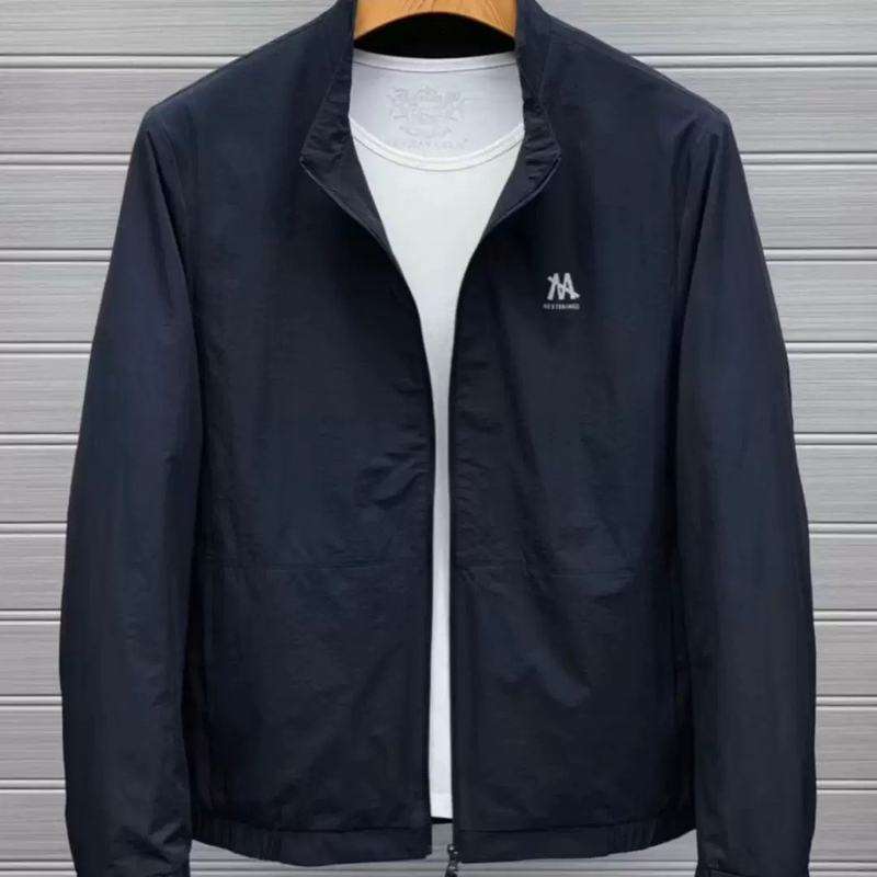 Autumn New Stand-Up Collar Jacket, Business Casual, Fashionable, Versatile, Simple Top, Thin Men's Jacket