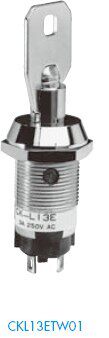 CKL13ETW01 tubular key Japanese nkk switch CK-L13ETW01 flat key lock switch