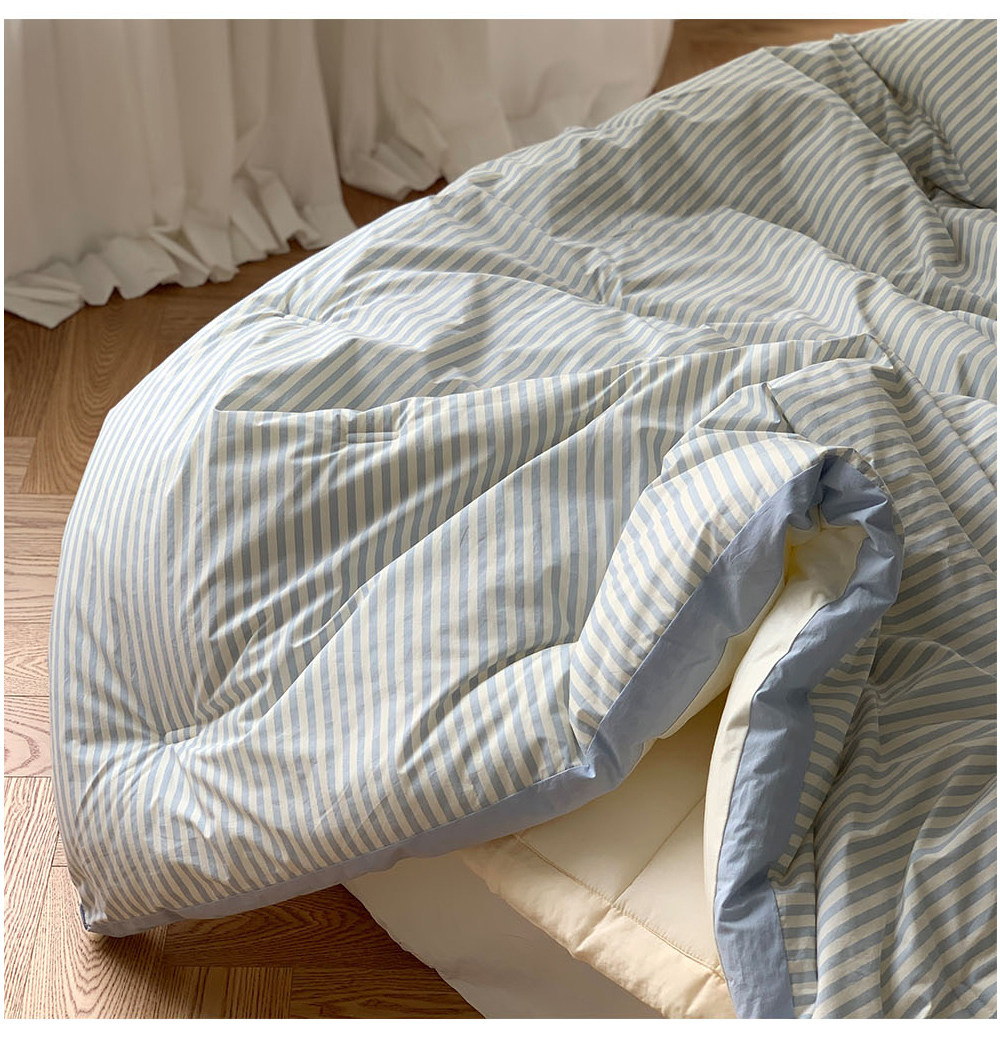 miniheeee Корейское одеяло с терморегуляцией полосатое четырехсезонное двустороннее машинная стирка