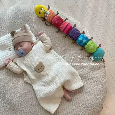 Recommended Korean belly artifact baby sleeping bag vest style spring and autumn thin Baby Home clothing kicking climbing suit