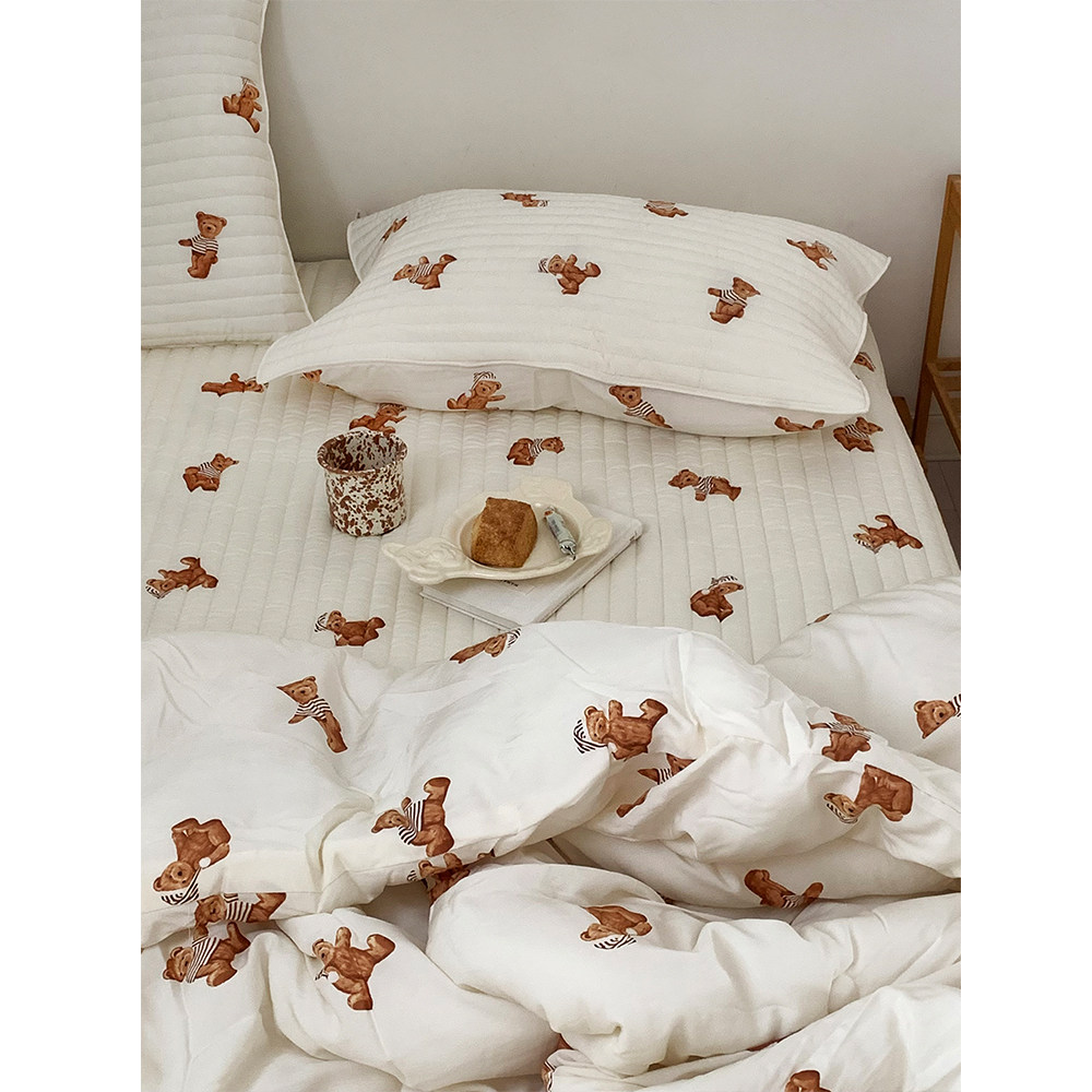 Детское мягкое модальное одеяло с мишкой для кондиционера четыре сезона стеганый комплект