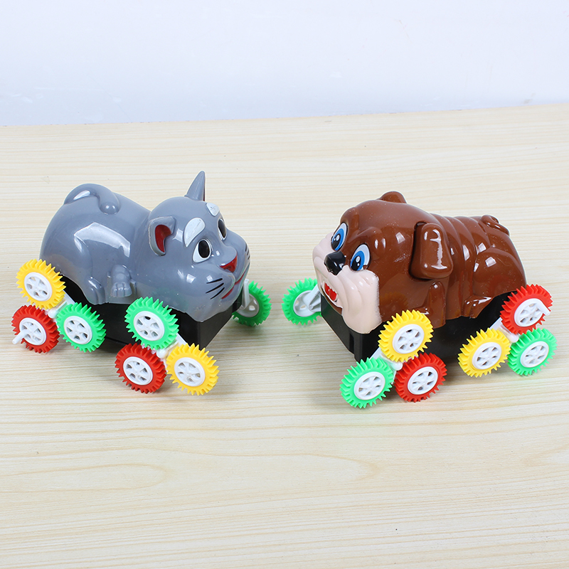 The new caterpillar automatic flip stunt car will roll children's electric children's toy car