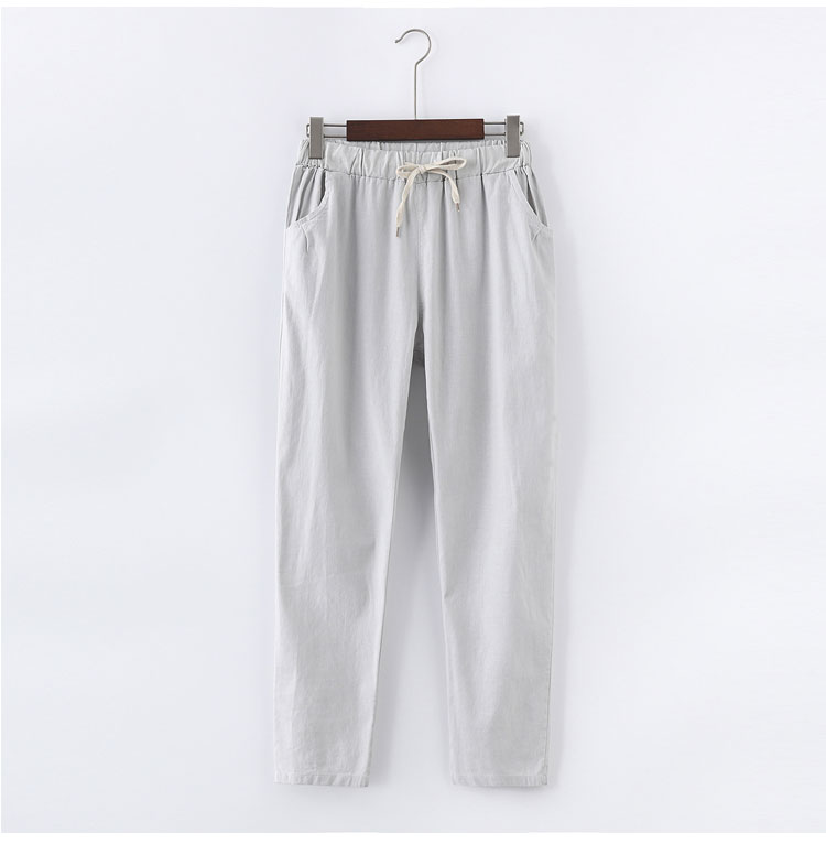 2018 mùa hè mới bông và vải lanh chín quần phụ nữ lỏng thoáng khí thường quần linen phần mỏng Hàn Quốc phiên bản của chân hậu cung quần quần suông ống rộng nữ