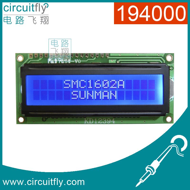 194000 LCD screen LCD Character Screen Blue Screen 1602 White Font with backlight