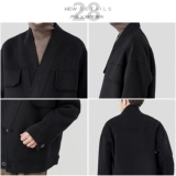 Двусторонная зимняя куртка, шерстяное короткое японское шерстяное пальто, китайский стиль