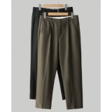 Шерстяные демисезонные штаны, мужской костюм, свободный прямой крой