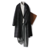 Зимнее шерстяное пальто, кашемировые двусторонние джинсы с начесом, шерстяная куртка, средней длины