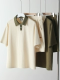 Комплект, мужская летняя трендовая футболка polo, свободный крой, короткий рукав