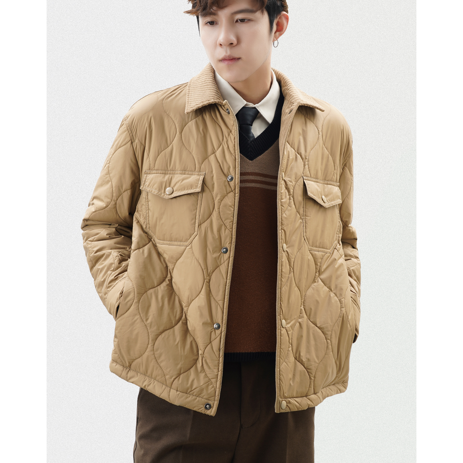 Graphene spontaneously hot winter clamp-collar coat men's lamp core-core-hoist cushion male jacket