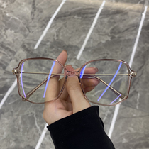 Little red book myopia glasses female matching degree polygon irregular glasses frame face thin face big frame eye frame man