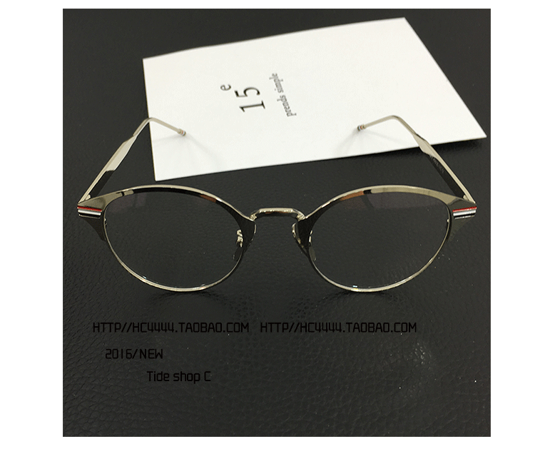 Kính đỏ với gọng kính tròn kim loại gọng kính tròn nữ văn học phẳng kính nữ retro kính gọng kính - Kính khung kính lọc ánh sáng xanh