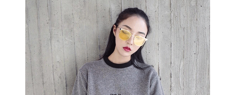 Hàn Quốc lưới màu đỏ với kính râm retro nữ kim loại khung phim đại dương trong suốt ống kính nhìn đêm kính montblanc