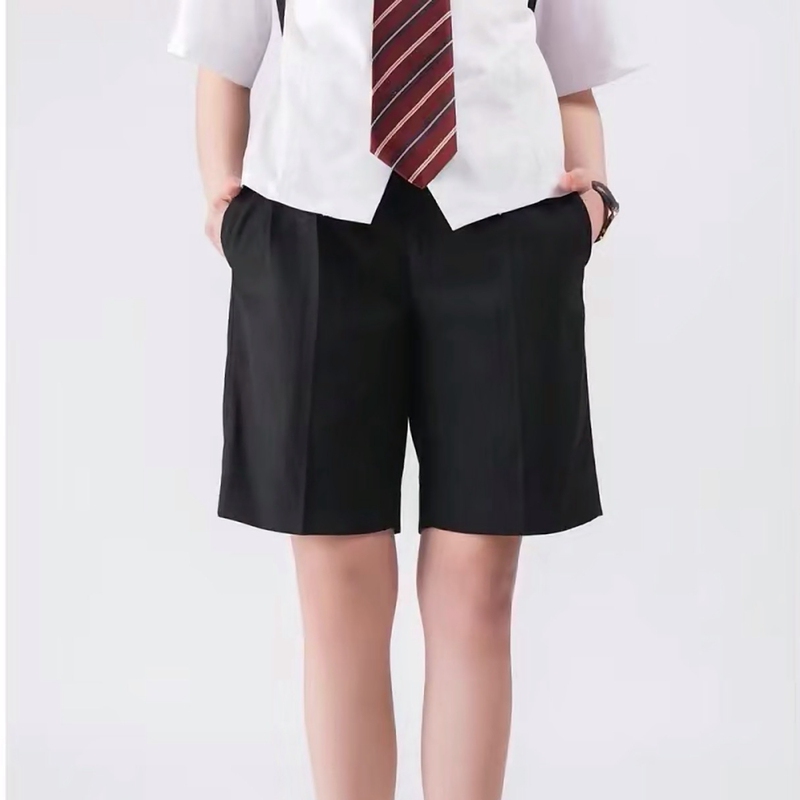 Basic Japanese Jk/Dk Uniform, Genuine Black Thin Versatile Shorts for Young Boys, Unisex Summer Style