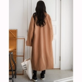 Длинное демисезонное шерстяное пальто, коллекция 2023, в корейском стиле, увеличенная толщина