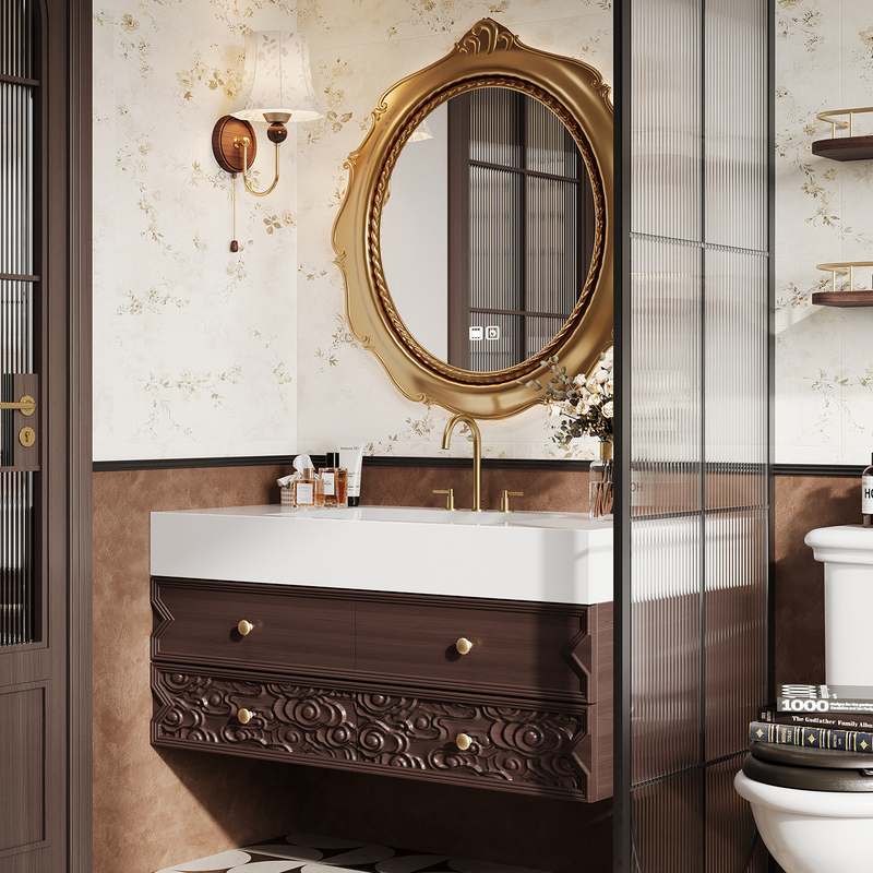 2026 French-Style Seamless Bathroom Cabinet and Washbasin Set for Bathroom and Toilet, New Model 2026 French-Style Seamless Bathroom Cabinet and Washbasin Set for Bathroom and Toilet, New Model