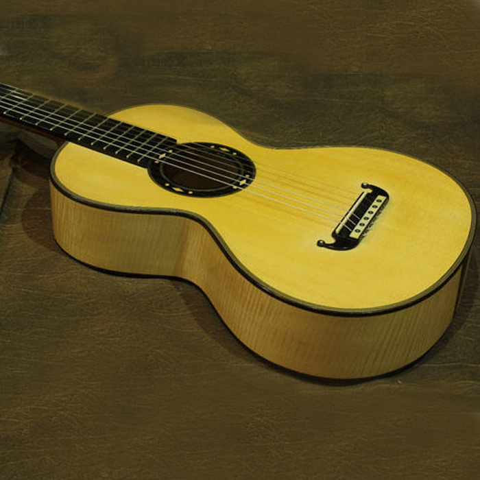 (Stringed Musical Instruments) Reengraving 19-century Panomoppanprmo Classical Guitar