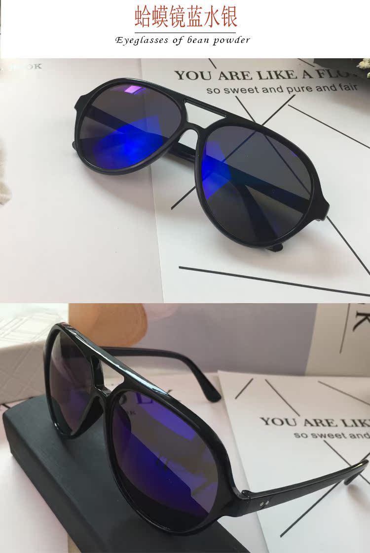 2018 new net red sunglasses nữ sao với cùng một đoạn thời trang kính mát màu phim cá tính khuôn mặt tròn khuôn mặt dài cô gái kính