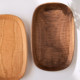 Miyaya Home Food Appliance Japanese Fresh Oval Solid Wood Plate Solid Color Wooden Water Cup Tray Black Walnut Dining Plate
