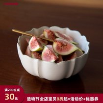 Miyake white coarse pottery handmade lace Chinese noodle bowl Creative beef noodle bowl Size set bowl Household large bowl