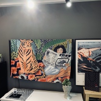 2022 New Year Gifts Year of the Tiger TV Cover Bedroom Tapestry Personality Jungle Tiger Girl