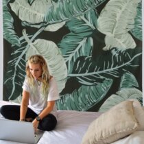 Foreign trade Nordic plant banana leaf art hanging cloth casual tapestry beach towel interior decoration tablecloth curtain curtain wall decoration