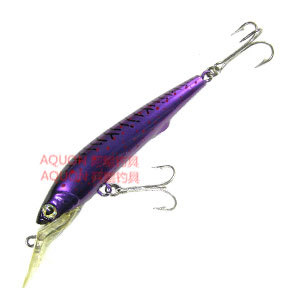 Minnow Fishing Lure Trolling Horseback Killer 7 ~ 9m Depth Biglure Purple 140mm